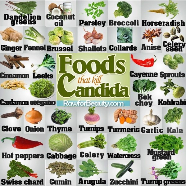 candida killing foods