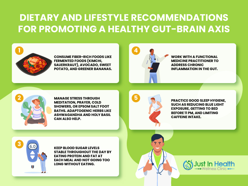 Dietary and lifestyle recommendations for promoting a healthy gut-brain axis